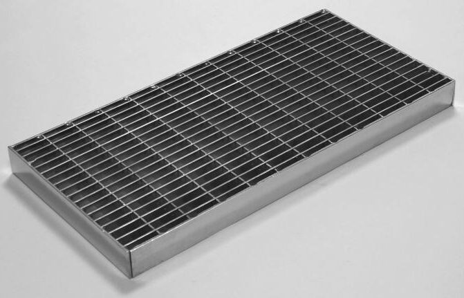 Grille de caillebotis en acier galvanisé avec barres porteuses en fer plat et entretoises